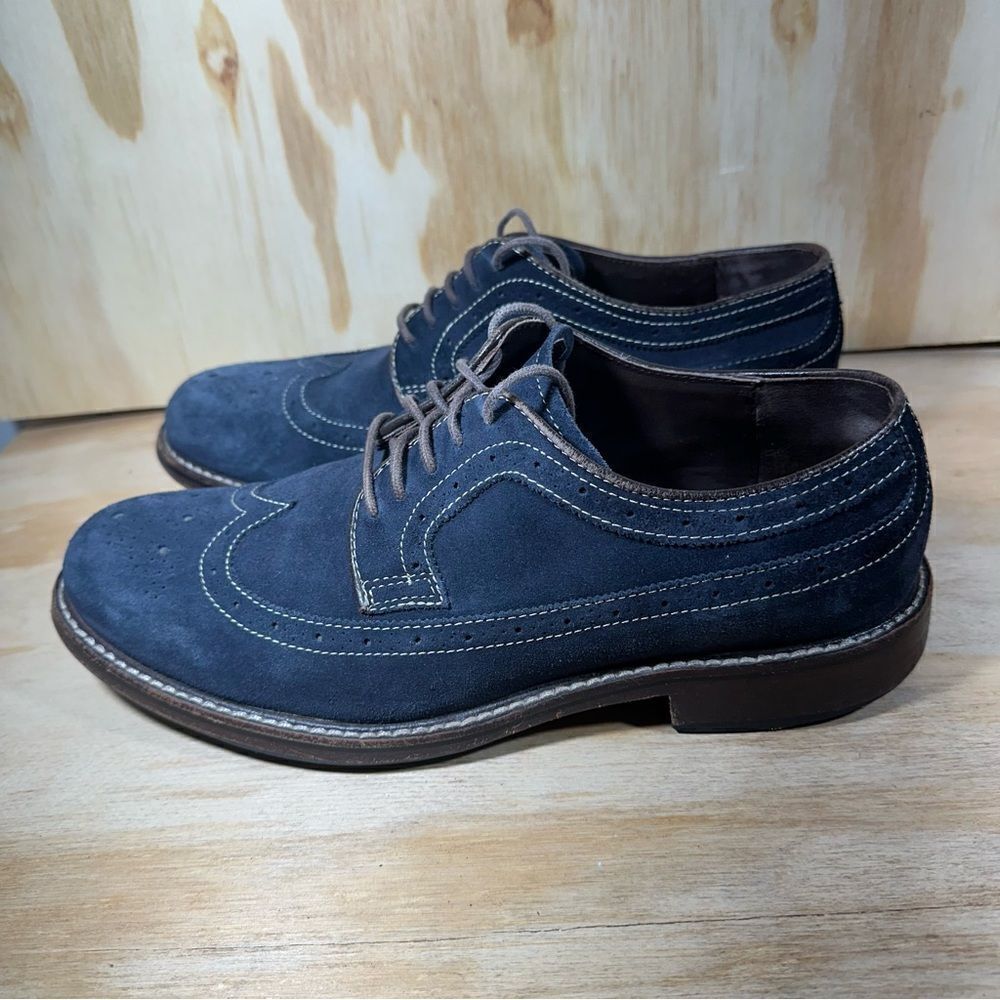 Johnston & Murphy Pearson Blue Suede Wingtip Shoes Men’s Size 9
